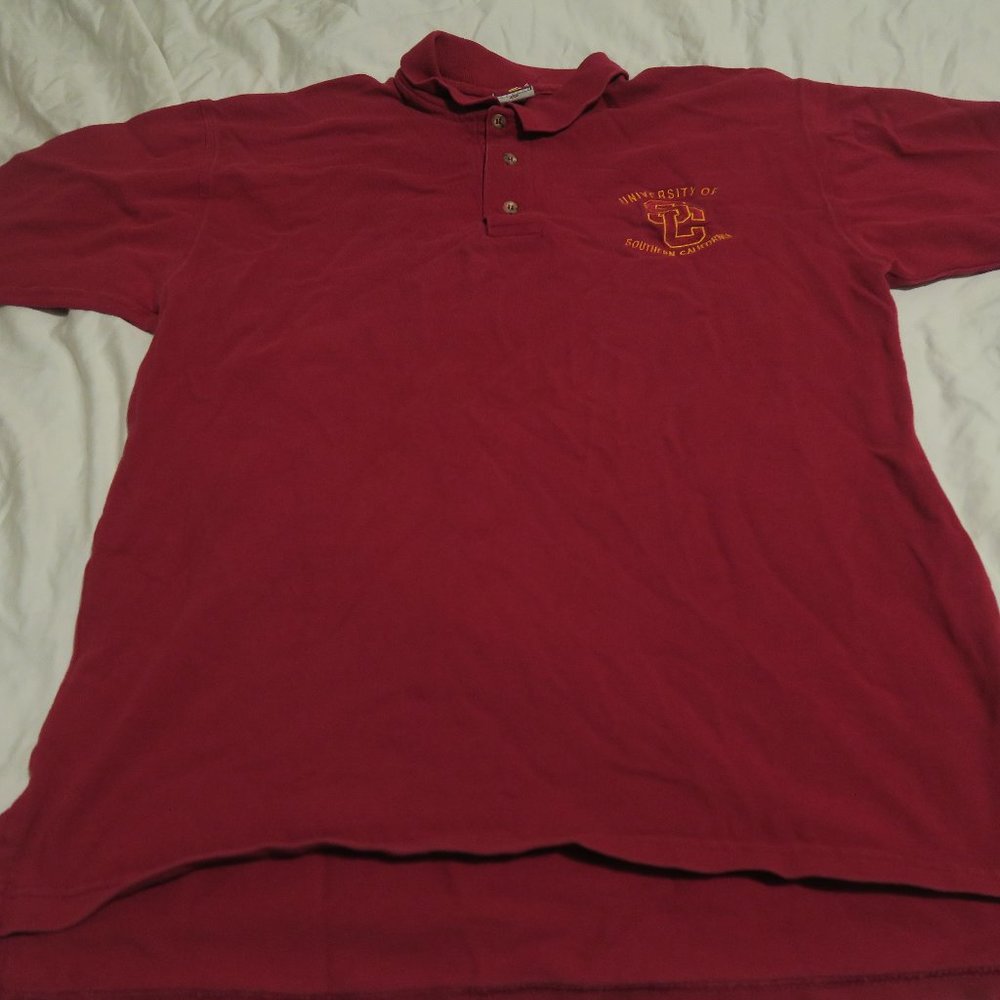 VTG USC University of Southern California Team Trojans Polo Made in USA